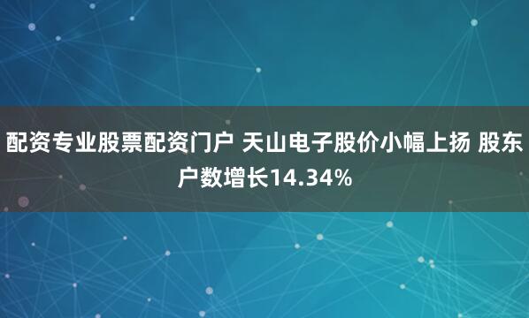 配资专业股票配资门户 天山电子股价小幅上扬 股东户数增长14.34%