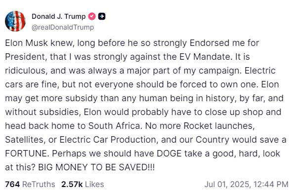 专业配资炒股网 特朗普回应马斯克抨击“大而美”法案 威胁审查政府合同