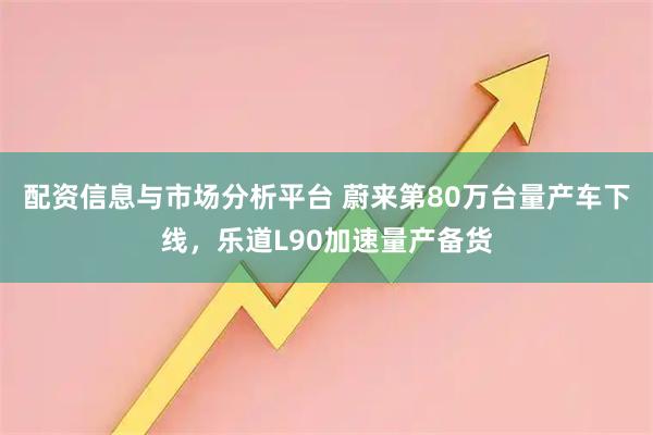 配资信息与市场分析平台 蔚来第80万台量产车下线,乐道L90加速量产备货